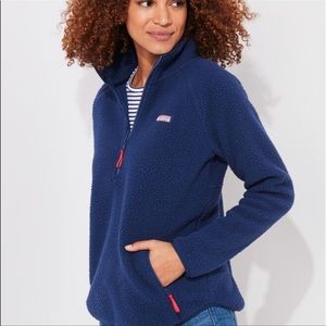 Vineyard Vines Sherpa Half-Zip in Deep Bay, NWT